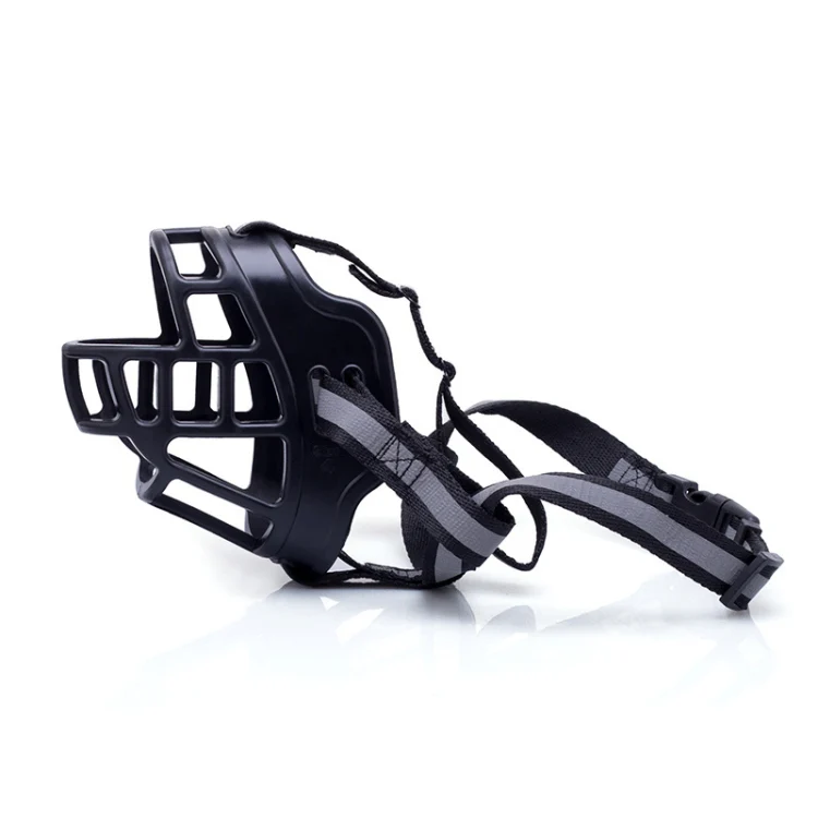 Reflective Pet Mouth Cover Anti-bite Anti-Chewing Adjustable Dog Muzzle Dog Mask, Size: NO.1(Black)