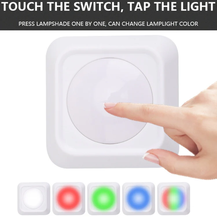 Remote Control Night Light LED Bedside Cabinet RGB Colorful Pat Light(2 Remote Controls + 6 Lights) - Image 5