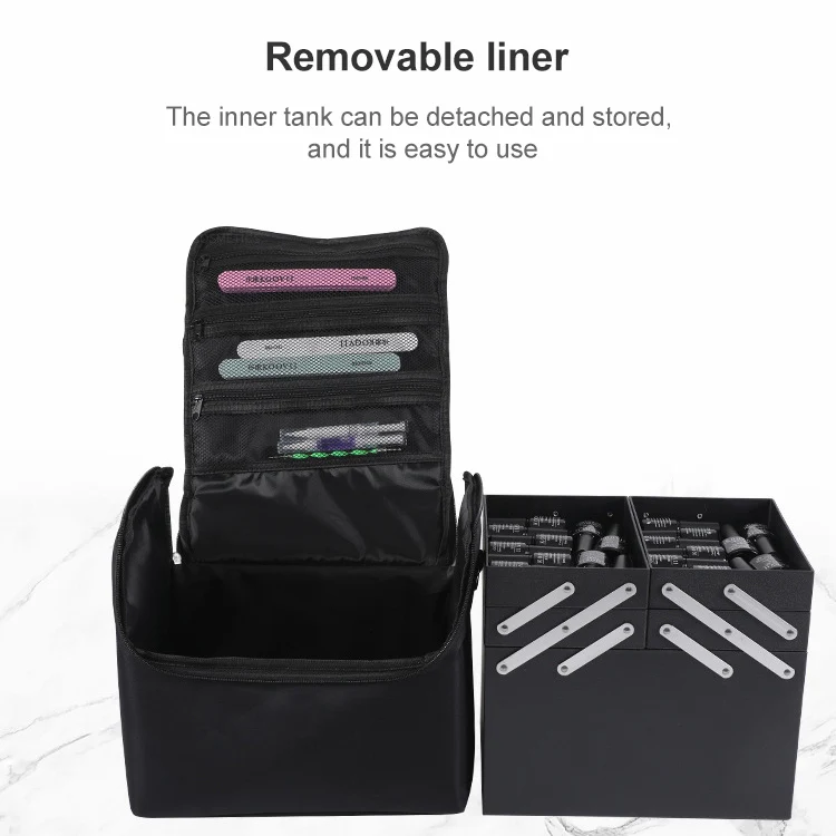 Removable Simple Portable Makeup Beauty Nail Storage Box (Pink) - Image 6