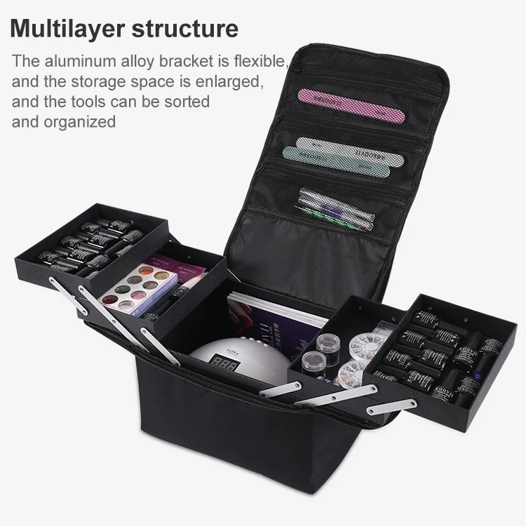 Removable Simple Portable Makeup Beauty Nail Storage Box (Purple) - Image 5