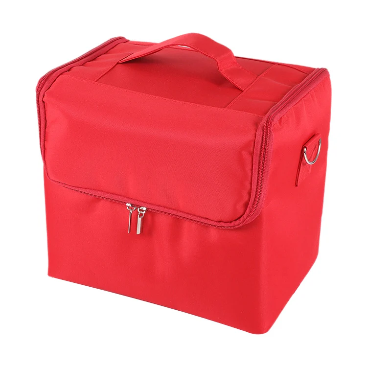 Removable Simple Portable Makeup Beauty Nail Storage Box (Red) - Image 2