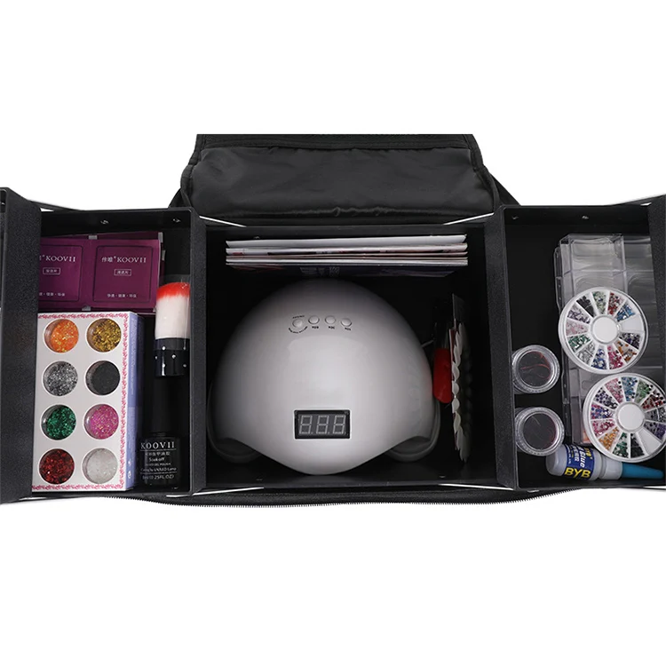 Removable Simple Portable Makeup Beauty Nail Storage Box (Red) - Image 3