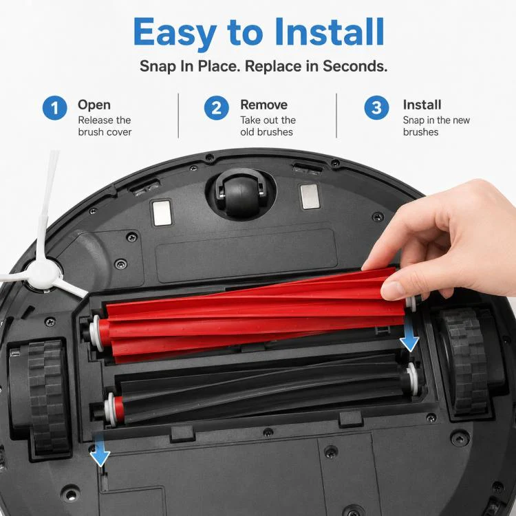 Replacement Accessories for Roborock G20S Self-Cleaning Robot Vacuum Mop, Specification:Dual Main Roller Brush - Image 7