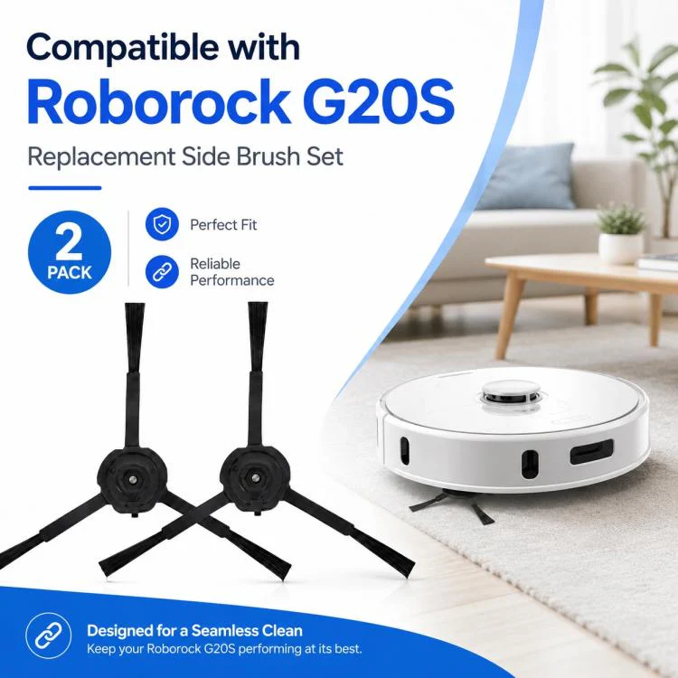 Replacement Accessories for Roborock G20S Self-Cleaning Robot Vacuum Mop, Specification:Two Black Side Brush - Image 2
