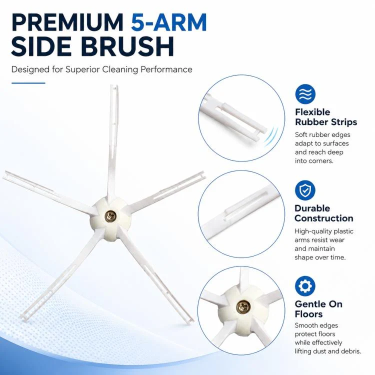 Replacement Accessories for Roborock P10 / P10 Pro Robot Vacuum Cleaner, Specification:White Five Arm Side Brush - Image 4