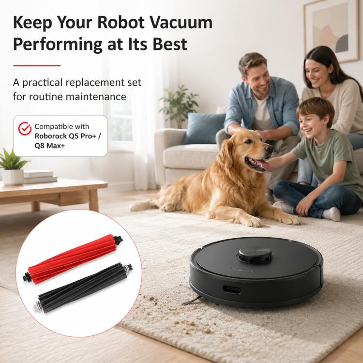 Replacement Accessories for Roborock Q5 Pro / Q5 Pro+ / Q8 Max / Q8 Max+ Robot Vacuum Cleaner, Specification:Dual Main Roller Brush - Image 8