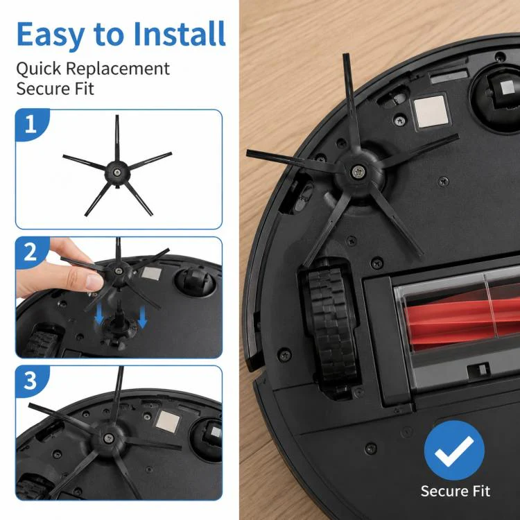 Replacement Accessories for Roborock Q5 Robot Vacuum Cleaner, Specification:Black Five Arm Side Brush - Image 7