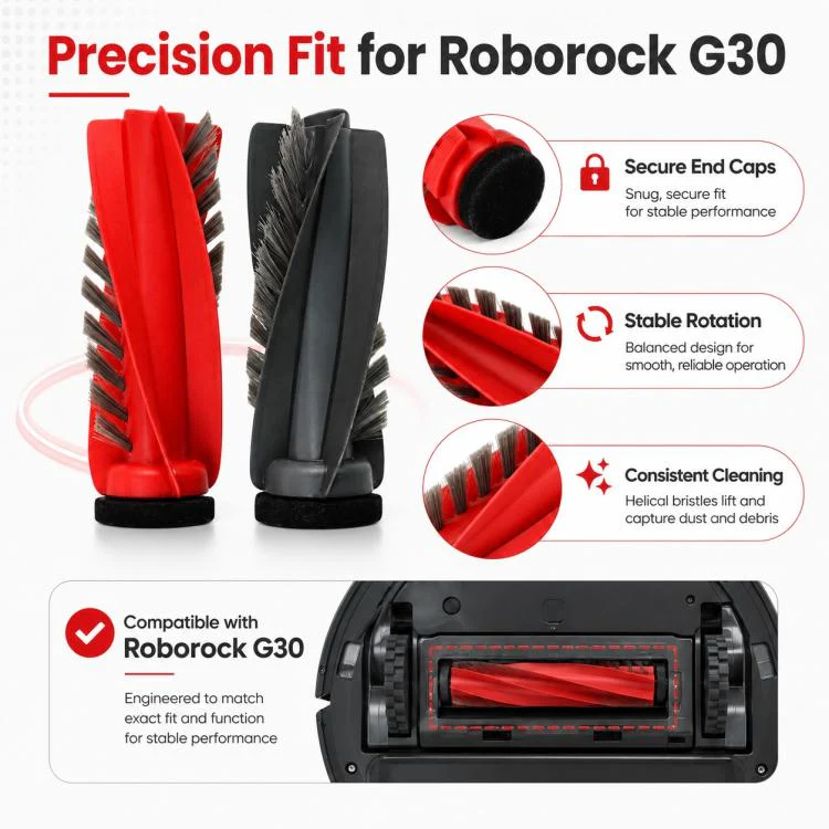Replacement Accessories for Roborock Saros 10 / G30 Robot Vacuum Cleaner, Specification:Dual Main Roller Brush - Image 8
