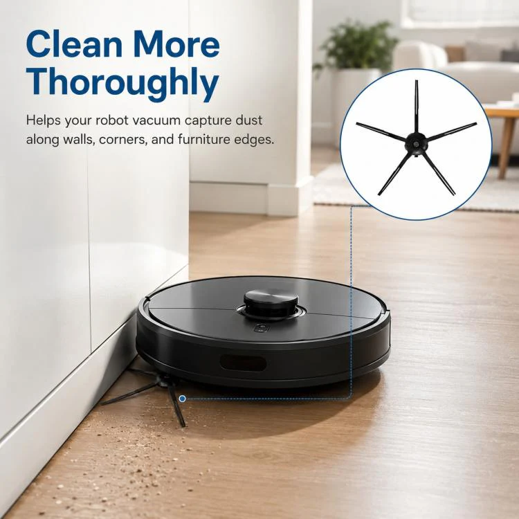 Replacement Accessories for Roborock T7S / G10S / S7 / S7 Max Robot Vacuum Mop, Specification:Black Five Arm Side Brush - Image 8