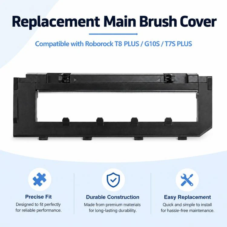 Replacement Accessories for Roborock T7S / G10S / S7 / S7 Max Robot Vacuum Mop, Specification:Black Main Brush Cover - Image 3