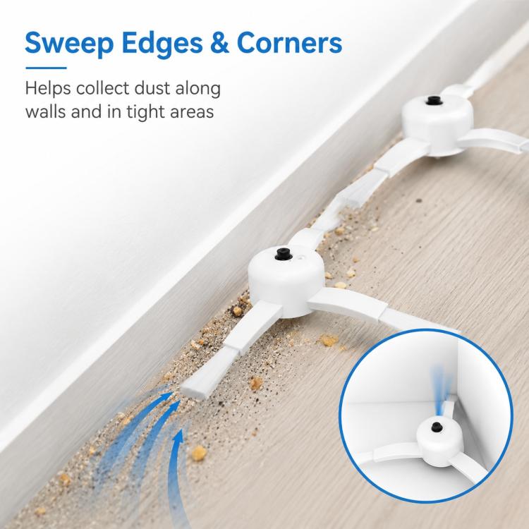 Replacement Accessories for Roborock T7S / G10S / S7 / S7 Max Robot Vacuum Mop, Specification:Two White Side Brush - Image 3