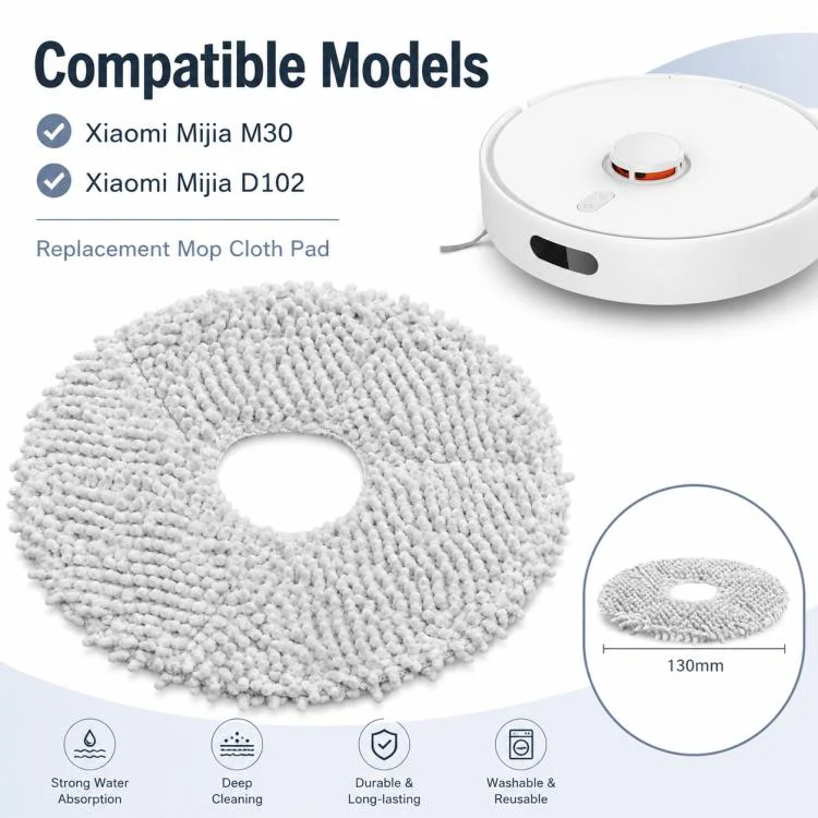Replacement Accessories for Xiaomi Mijia M30 Robot Vacuum Cleaner, Specification:Thick Stripe Mop Pad - Image 3