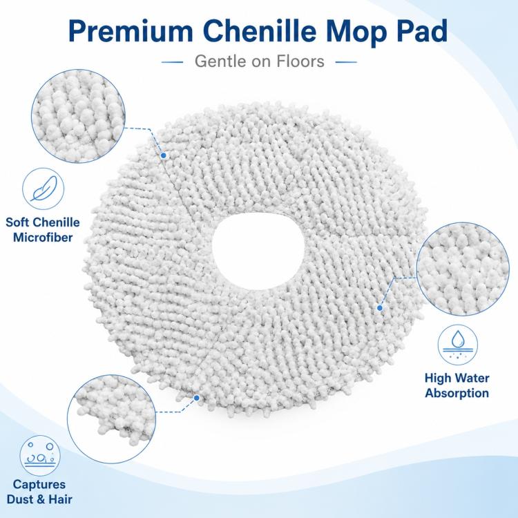 Replacement Accessories for Xiaomi Mijia M30 Robot Vacuum Cleaner, Specification:Thick Stripe Mop Pad - Image 4