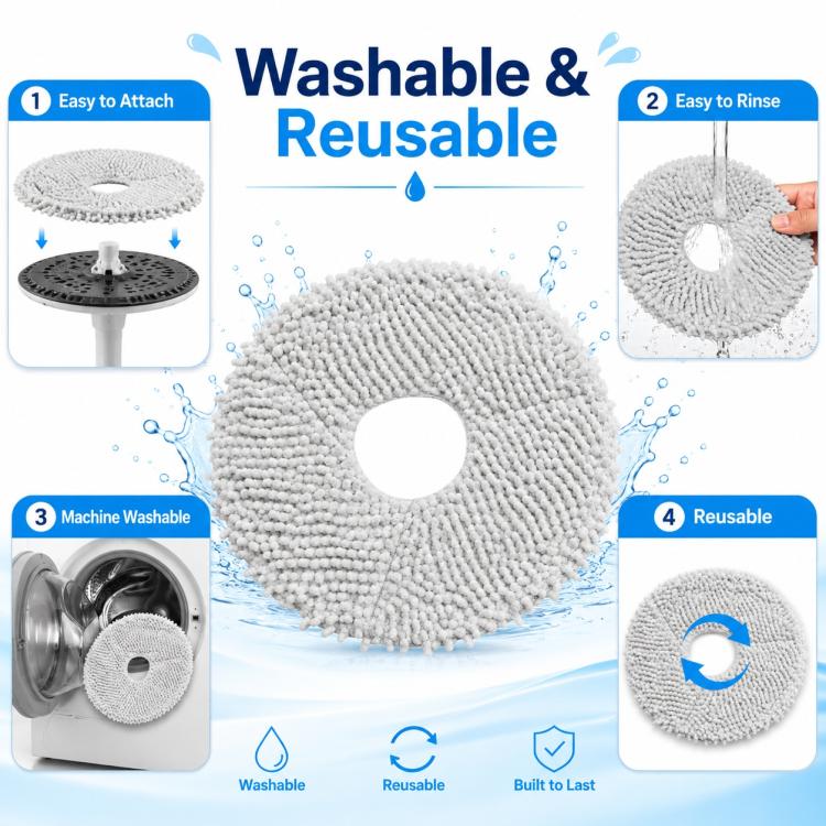Replacement Accessories for Xiaomi Mijia M30 Robot Vacuum Cleaner, Specification:Thick Stripe Mop Pad - Image 6
