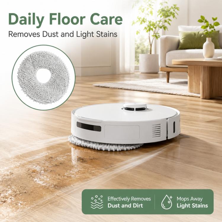 Replacement Accessories for Xiaomi Mijia M30 Robot Vacuum Cleaner, Specification:Thick Stripe Mop Pad - Image 8
