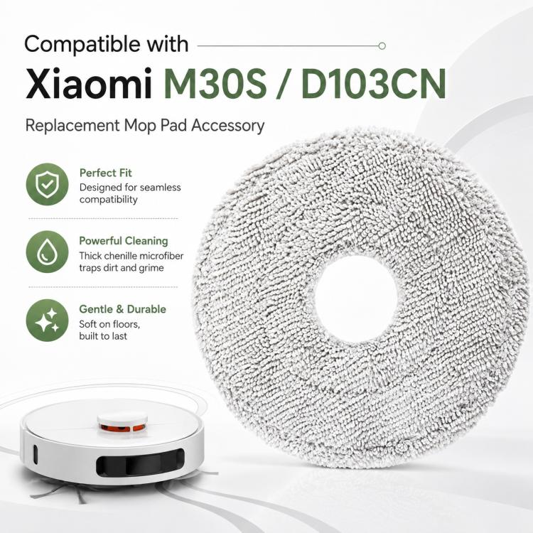Replacement Accessories for Xiaomi Mijia M30 S Robot Vacuum Cleaner, Specification:Fine Mop Pad - Image 2