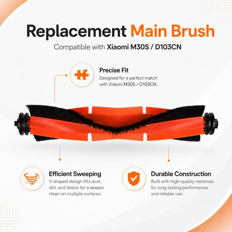 Replacement Accessories for Xiaomi Mijia M30 S Robot Vacuum Cleaner, Specification:Main Brush - Image 2