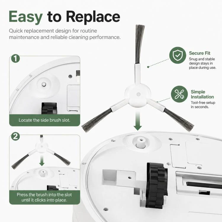 Replacement Accessories for Xiaomi Mijia M30 S Robot Vacuum Cleaner, Specification:One Side Brush - Image 7