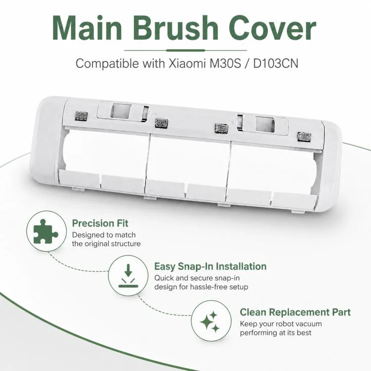 Replacement Accessories for Xiaomi Mijia M30 S Robot Vacuum Cleaner, Specification:White Main Brush Cover - Image 2