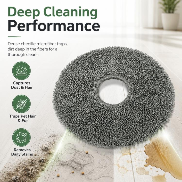 Replacement Accessories for Xiaomi Mijia M40 Robot Vacuum Cleaner, Specification:Dark Gray Mop Pad - Image 4