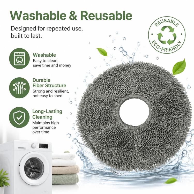 Replacement Accessories for Xiaomi Mijia M40 Robot Vacuum Cleaner, Specification:Dark Gray Mop Pad - Image 7