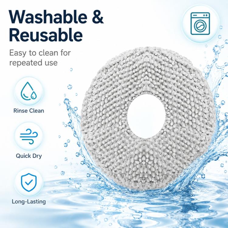 Replacement Accessories for Xiaomi Mijia M40 Robot Vacuum Cleaner, Specification:Light Gray Mop Pad - Image 6