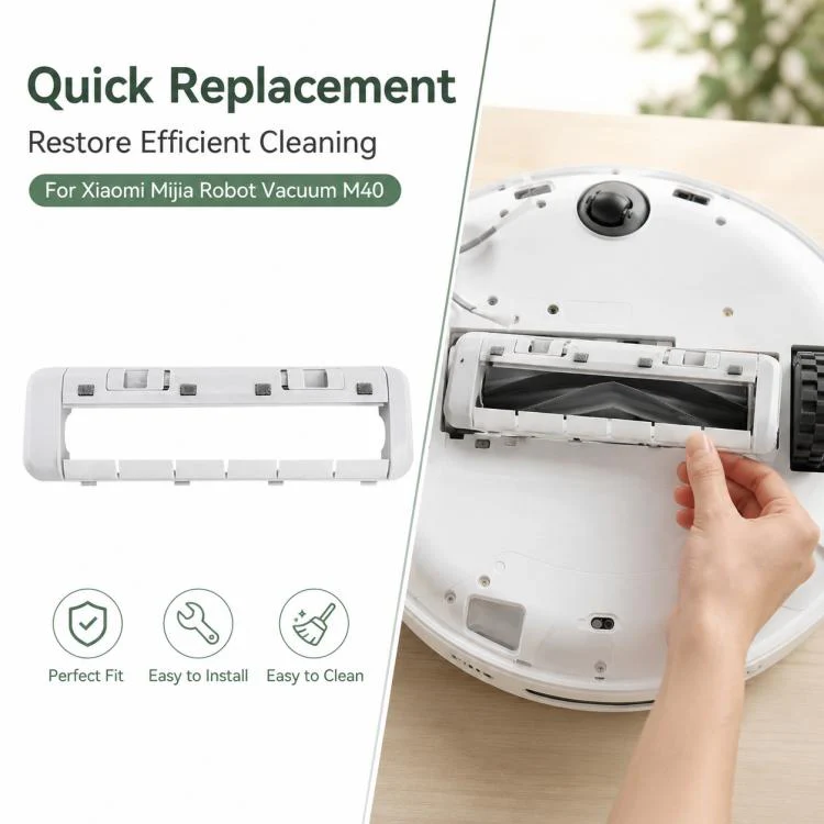 Replacement Accessories for Xiaomi Mijia M40 Robot Vacuum Cleaner, Specification:Rubber Brush Cover - Image 8
