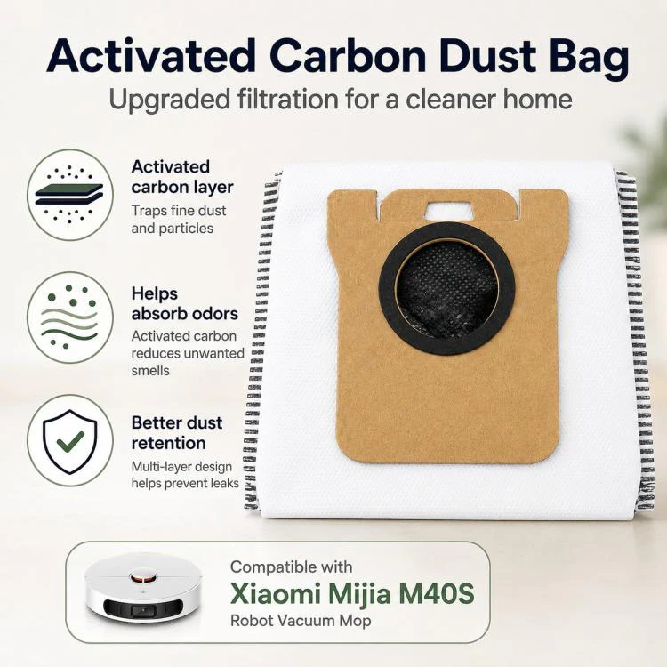 Replacement Accessories for Xiaomi Mijia M40 S Robot Vacuum Cleaner, Specification:Activated Carbon Dust Bag - Image 2