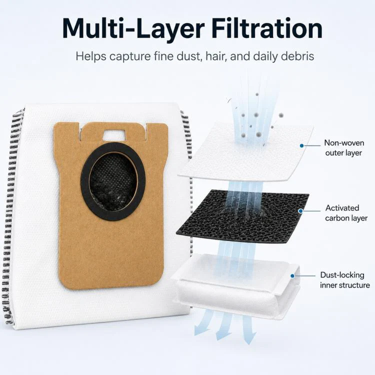 Replacement Accessories for Xiaomi Mijia M40 S Robot Vacuum Cleaner, Specification:Activated Carbon Dust Bag - Image 4