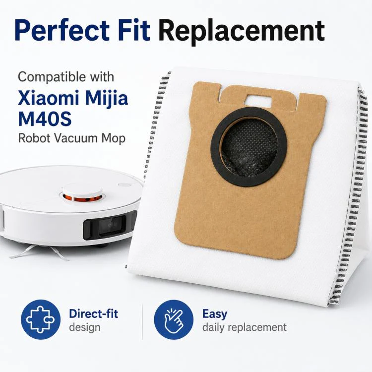 Replacement Accessories for Xiaomi Mijia M40 S Robot Vacuum Cleaner, Specification:Activated Carbon Dust Bag - Image 5