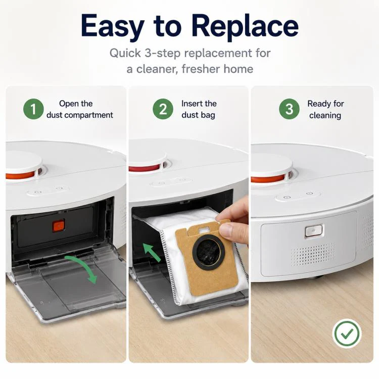 Replacement Accessories for Xiaomi Mijia M40 S Robot Vacuum Cleaner, Specification:Activated Carbon Dust Bag - Image 7