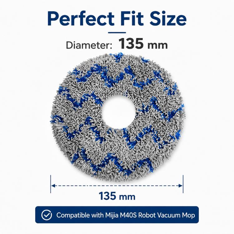 Replacement Accessories for Xiaomi Mijia M40 S Robot Vacuum Cleaner, Specification:Blue Striped Mop Pad - Image 2