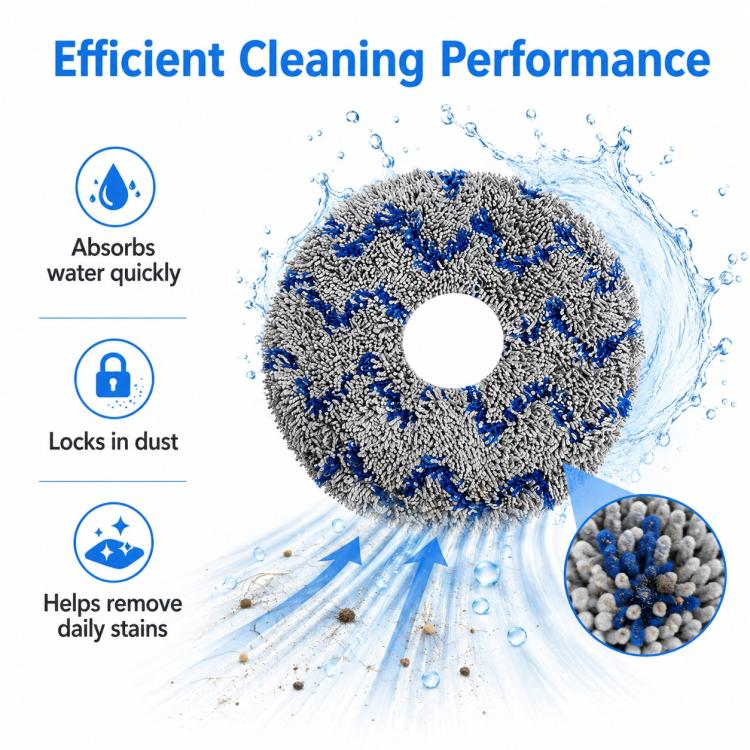 Replacement Accessories for Xiaomi Mijia M40 S Robot Vacuum Cleaner, Specification:Blue Striped Mop Pad - Image 4