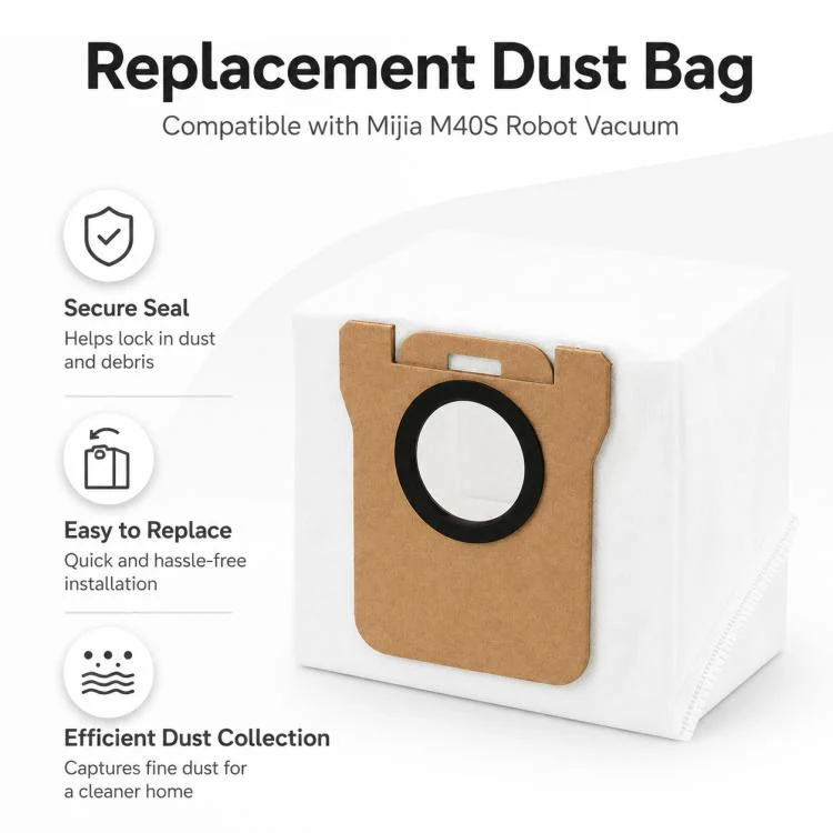 Replacement Accessories for Xiaomi Mijia M40 S Robot Vacuum Cleaner, Specification:Dust Bag - Image 3