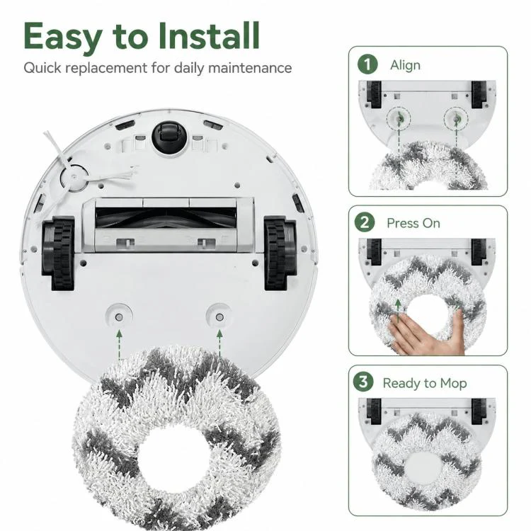 Replacement Accessories for Xiaomi Mijia M40 S Robot Vacuum Cleaner, Specification:White Striped Mop Pad - Image 6