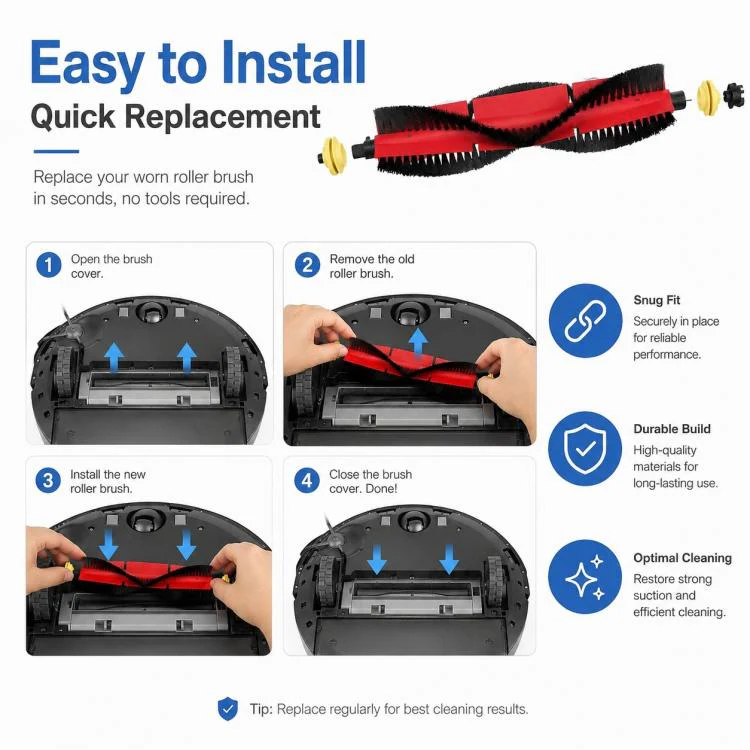 Replacement Accessories for Xiaomi Mijia Robot Vacuum 1S / Roborock S50 / T4 / T6 / T7, Specification:Detachable Main Brush - Image 6