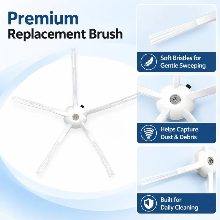 Replacement Accessories for Xiaomi Mijia Robot Vacuum 1S / Roborock S50 / T4 / T6 / T7, Specification:White Five Star Side Brush - Image 4
