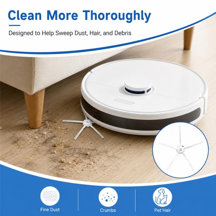 Replacement Accessories for Xiaomi Mijia Robot Vacuum 1S / Roborock S50 / T4 / T6 / T7, Specification:White Five Star Side Brush - Image 7