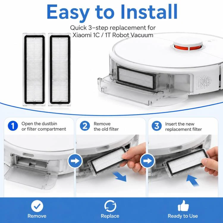 Replacement Accessories for Xiaomi Mijia Robot Vacuum Mop 2C / 1C / 1T, Specification:Dual Filter - Image 5