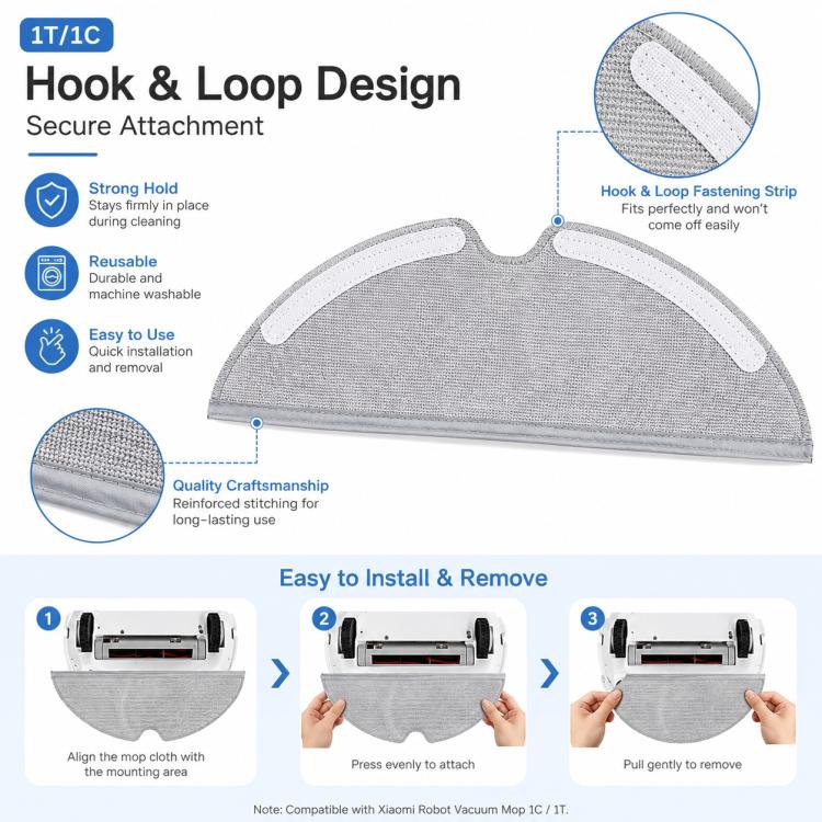 Replacement Accessories for Xiaomi Mijia Robot Vacuum Mop 2C / 1C / 1T, Specification:Full Length Mop Pad - Image 5