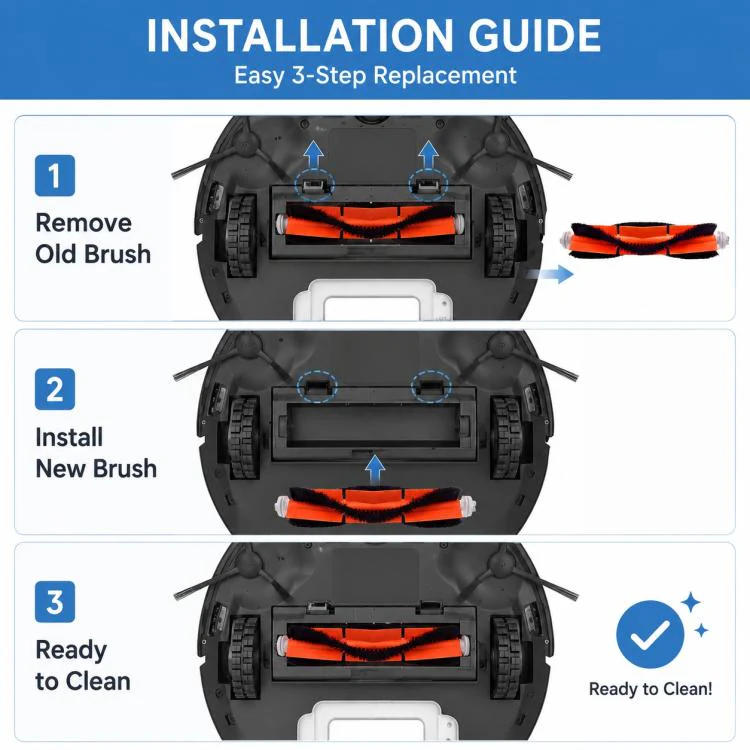 Replacement Accessories for Xiaomi Mijia Robot Vacuum Mop 2C / 1C / 1T, Specification:Main Brush - Image 7