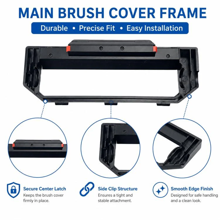 Replacement Accessories for Xiaomi Mijia Robot Vacuum Mop STYTJ02YM / 3C, Specification:Black Main Brush Cover - Image 4