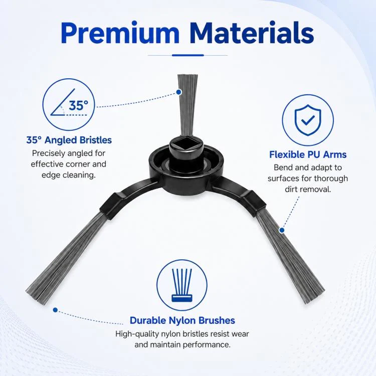 Replacement Accessories for Xiaomi Mijia Robot Vacuum Mop STYTJ02YM / 3C, Specification:Dual Black Triangle Side Brush - Image 4