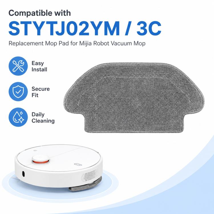 Replacement Accessories for Xiaomi Mijia Robot Vacuum Mop STYTJ02YM / 3C, Specification:Wet Mop Pad - Image 2