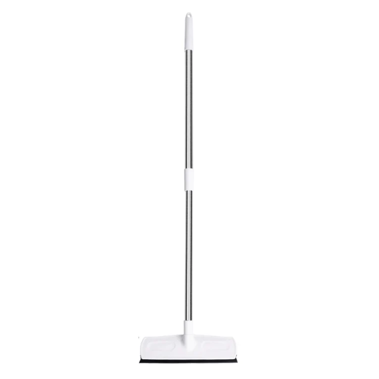 Retractable Floor Brush Bathroom Cleaning & Wiping Dual Purpose Brush Long-handled Bristle Floor Brush, Size:1.4M(White) - Image 2