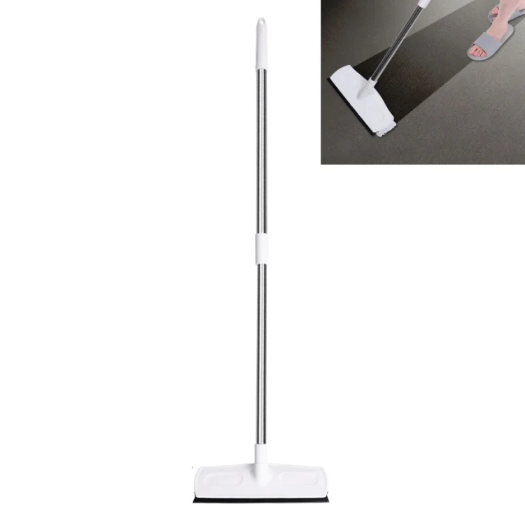 Retractable Floor Brush Bathroom Cleaning & Wiping Dual Purpose Brush Long-handled Bristle Floor Brush, Size:1M(White)