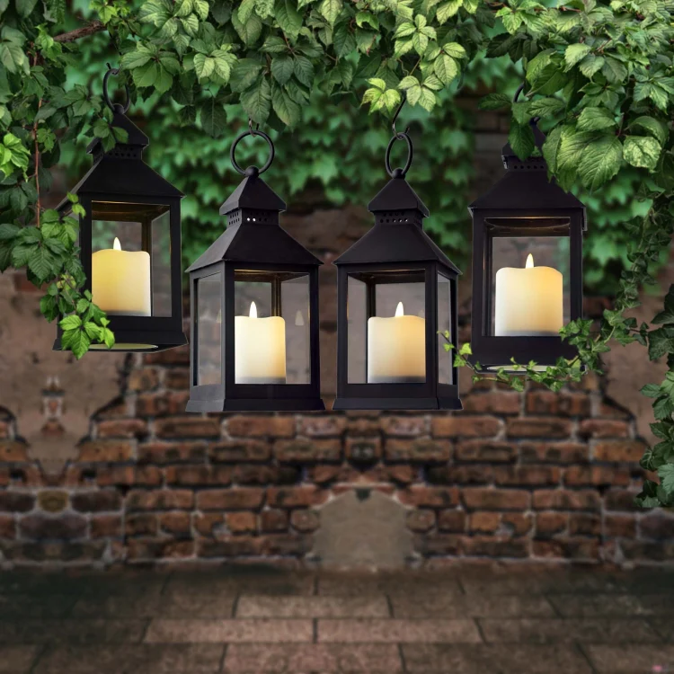 Retro LED Electronic Candle Wind Light Horse Light Party Home Decoration Ambient Lights, Style: Single Layer (Black) - Image 5