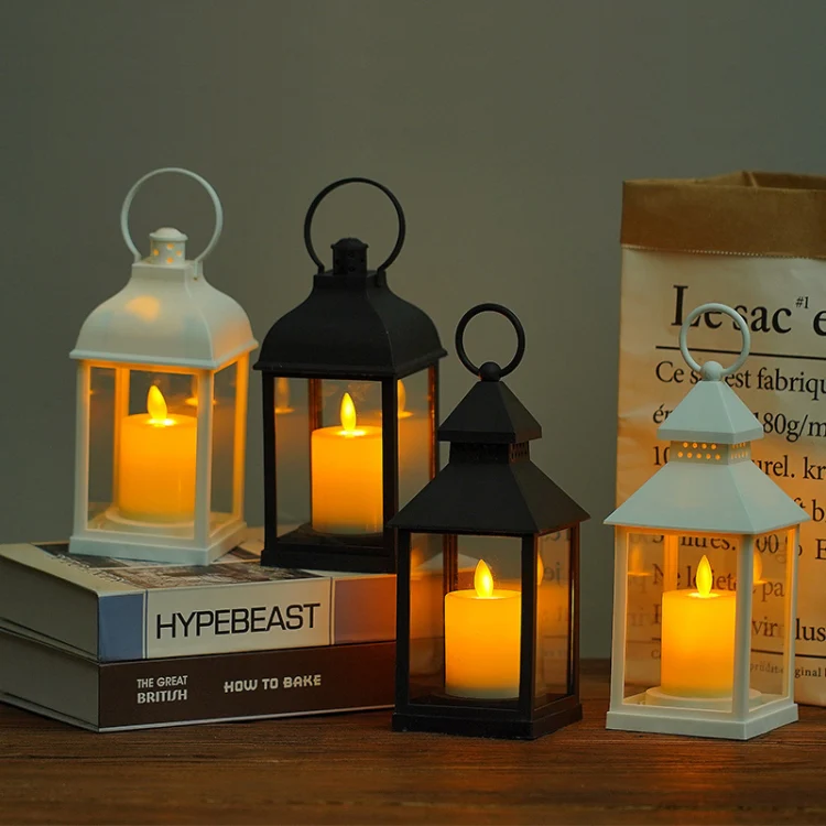 Retro LED Electronic Candle Wind Light Horse Light Party Home Decoration Ambient Lights, Style: Single Layer (Black) - Image 7
