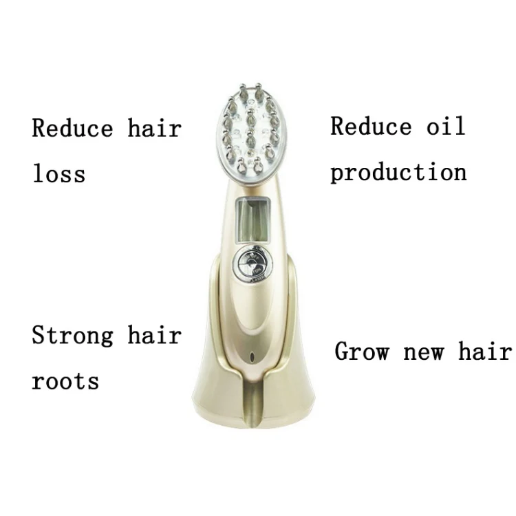RF Hair Growth Comb Scalp Oil Control & Anti-Hair Loss Massager English Manual(Golden) - Image 5
