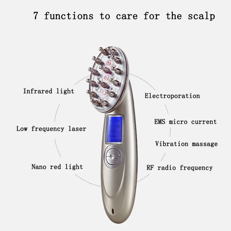 RF Hair Growth Comb Scalp Oil Control & Anti-Hair Loss Massager English Manual(White) - Image 4